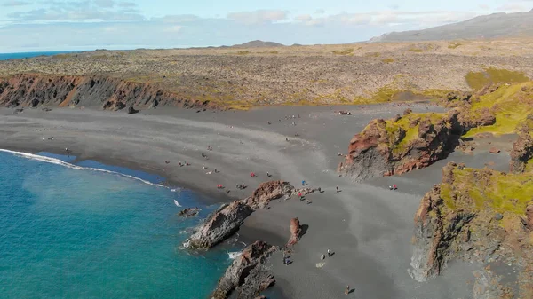 Удивительный Вид Воздуха Побережье Исландии Летний Сезон — стоковое фото