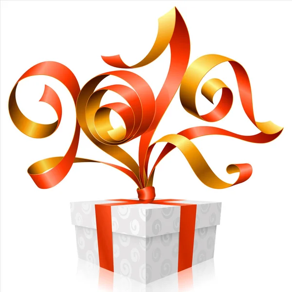 Vector cinta roja y caja de regalo — Vector de stock