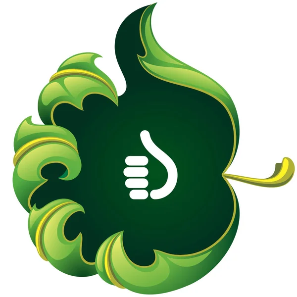 Rama wektor zielony liść — Wektor stockowy
