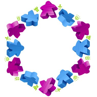 Onaltılı meeples çerçevesinde