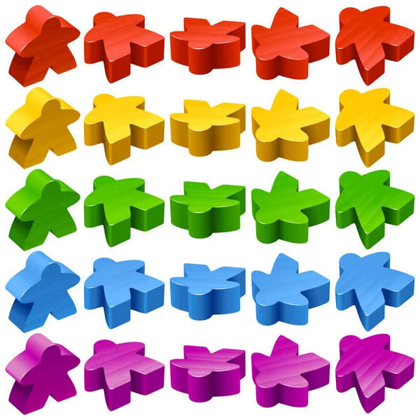 Conjunto de vectores de meeples para juegos de mesa — Vector de stock