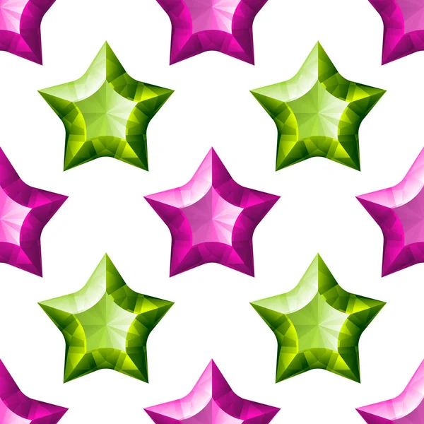 Diamanten Sterne nahtlose Muster. violett und grün Stockillustration