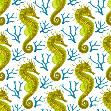 Vektör Seamless Modeli whith deniz atı