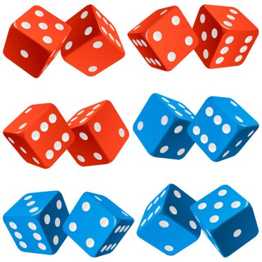 Otantik simgelerin vektör Casino Dice ayarla