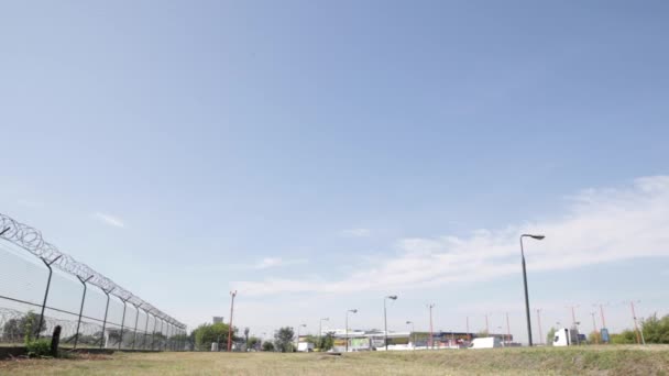 Plane landing at the airport, Commercial Airliner Plane Landing, The plane arrived at the airport, Commercial Airbus comes in to land at, Warsaw Chopin Airport — Stock Video