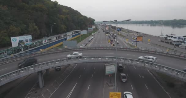 Inquérito aéreo. Junção Kiev-estrada. 15 de outubro de 2017 . — Vídeo de Stock