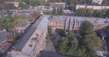 Hava anket. terk edilmiş fabrikaları Kiev. Terk edilmiş fabrikası, Ukrayna'da basın. Şehir Kiev 09 in. Eylül 2017. harap bitki teslim. terk edilmiş sanayi bölgesi kuş uçuş. 