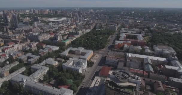 Kiev Street Vladimirskaya Aerial Paysage Urbain Depuis Hauteur Vol Oiseau — Video