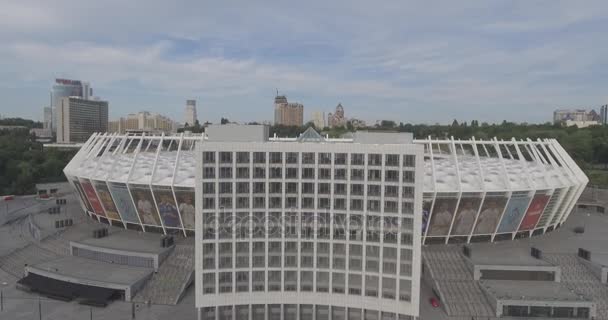 Luchtfoto Nationale Sportcomplex Olympische Stadion Olympisch Uit Vlucht Boven Het Stockvideo's