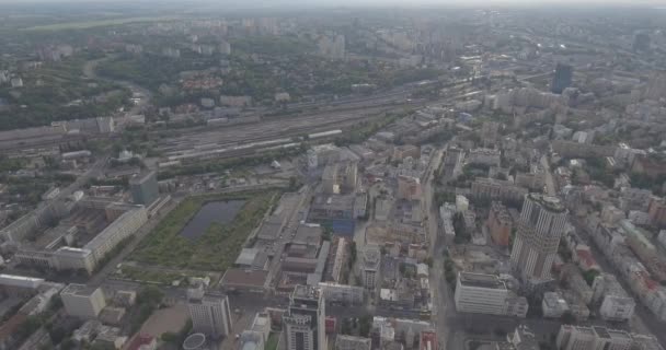 키예프 Vladimirskaya의 새벽에는 비행의 높이에서 풍경입니다 Kuyv — 비디오