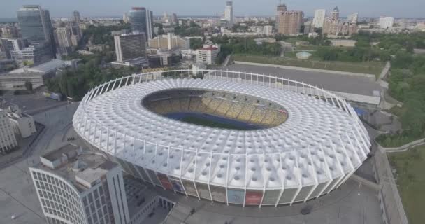 Aerial Национальный Спортивный Комплекс Олимпийский Стадион Олимпийский Полет Над Футбольным — стоковое видео