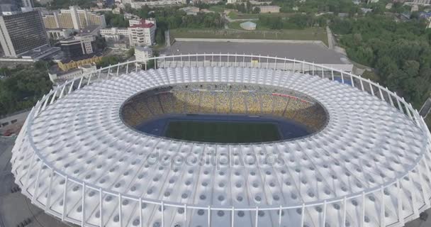 Aerial Национальный Спортивный Комплекс Олимпийский Стадион Олимпийский Полет Над Футбольным — стоковое видео