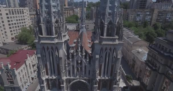 세인트 니콜라스 교회입니다 키예프입니다 가톨릭 교회의 세인트 니콜라스 비행의 높이에서 — 비디오