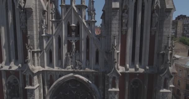 Aerial Iglesia San Nicolás Kiev Iglesia Católica San Nicolás Desde — Vídeos de Stock