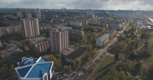 Aérien Rues Gratte Ciel Lever Soleil Paysage Urbain Matin Été — Video