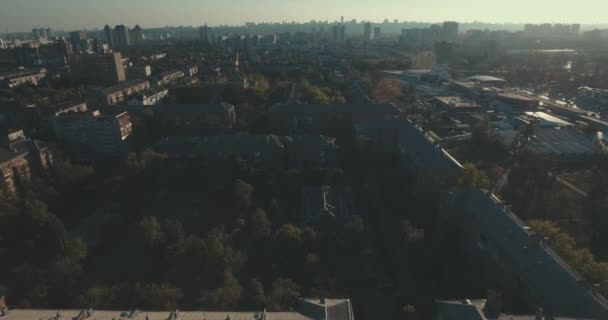 Urbana Landskap Den Gamla Staden Antenn Stadsbilden Kiev Från Ovan — Stockvideo