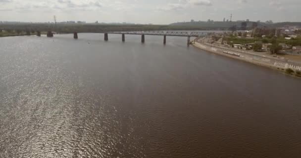 City Landscape Moscow Bridge Kiev Aerial Photography Bridge Summer Sunny — Stock Video