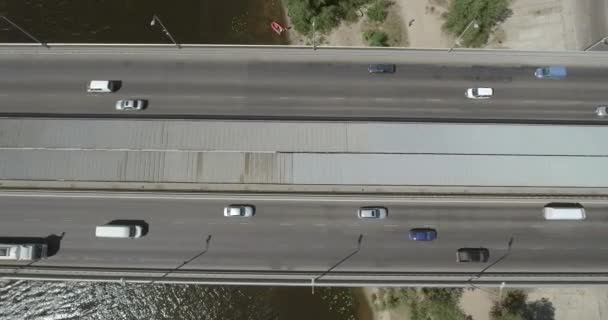 Güney Köprüsü Şehir Kiev Ukrayna Hava Güney Köprüsü Kiev Şehir — Stok video