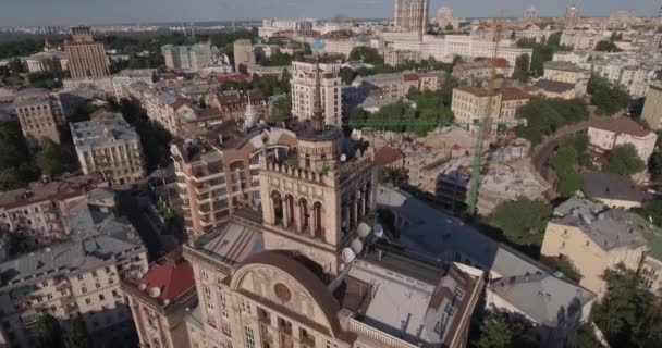 Antenne Kyiv Independence Square Luftundersøgelse August 2017 Bylandskab Fra Højde – Stock-video