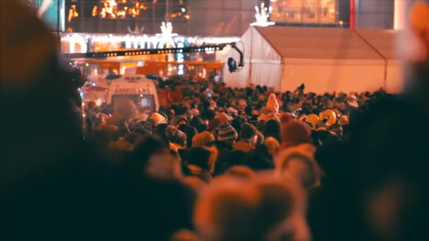 Luz Para Céu Grande Orquestra Caridade Natal Varsóvia Polônia 2018 — Vídeo de Stock