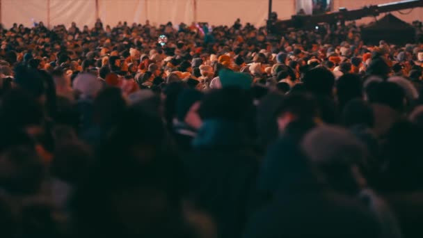 Işık Gökyüzüne Büyük Orkestra Noel Sadaka Varşova Polonya 2018 Müzik — Stok video