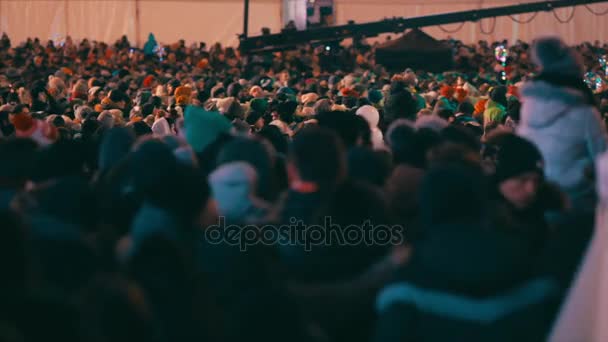 Luz Para Céu Grande Orquestra Caridade Natal Varsóvia Polônia 2018 — Vídeo de Stock