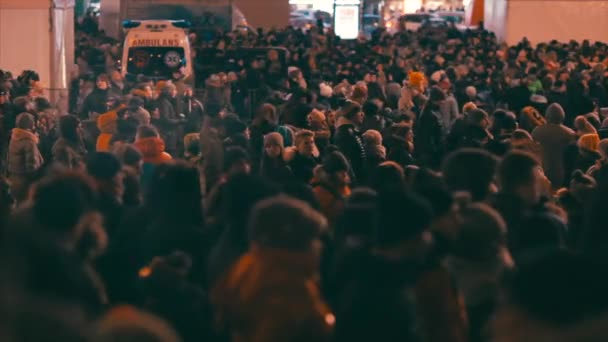 Luz Para Céu Grande Orquestra Caridade Natal Varsóvia Polônia 2018 — Vídeo de Stock