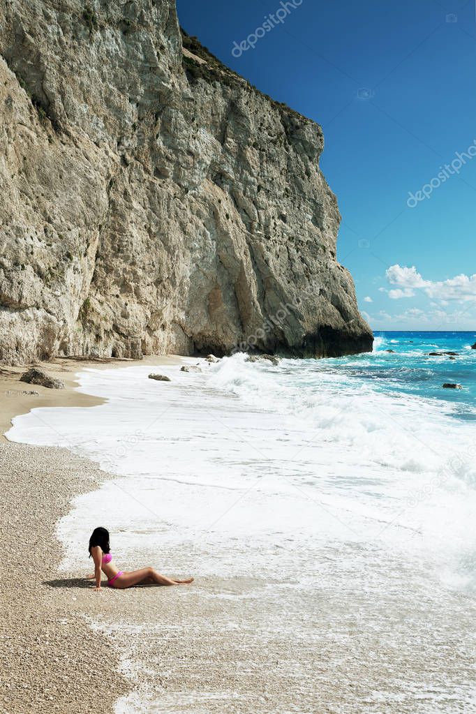 woman on tropical beach