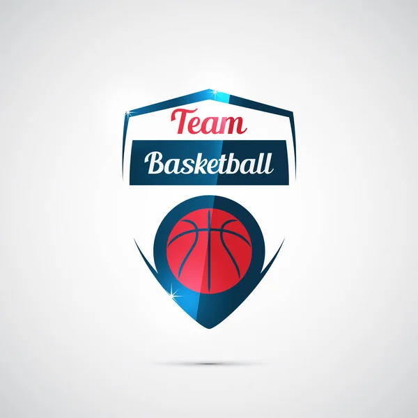 Illustrazione emblema di basket — Vettoriale Stock