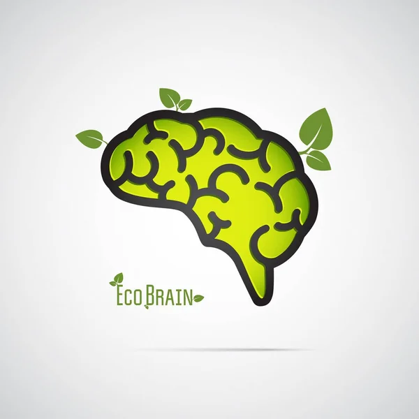 Cerebro ecológico verde — Archivo Imágenes Vectoriales