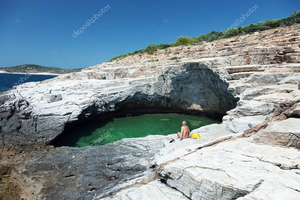 Giola Natural Pool on Thassos island, Greece