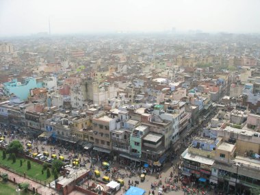 Aerial overview the centre of Old Delhi, India. clipart