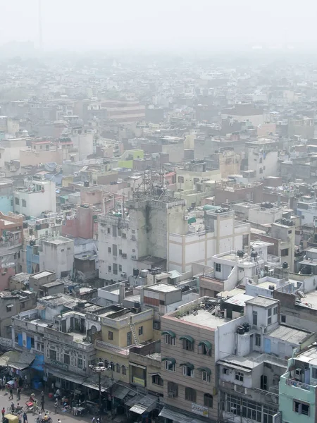 Visão geral aérea do centro de Old Delhi, Índia . — Fotografia de Stock