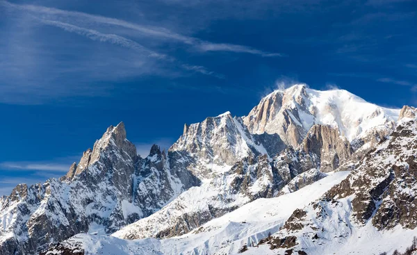 Mont Blanc en yüksek Dağı'nın Güney yüzü — Stok fotoğraf