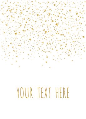 Altın vektör yıldız. Parlatıcı konfeti desen. Düşen altın yıldız. 