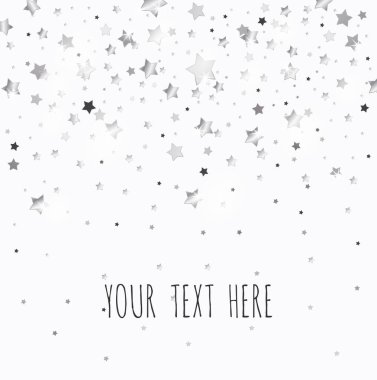 Beyaz bir arka plan üzerinde gümüş sabit yıldız