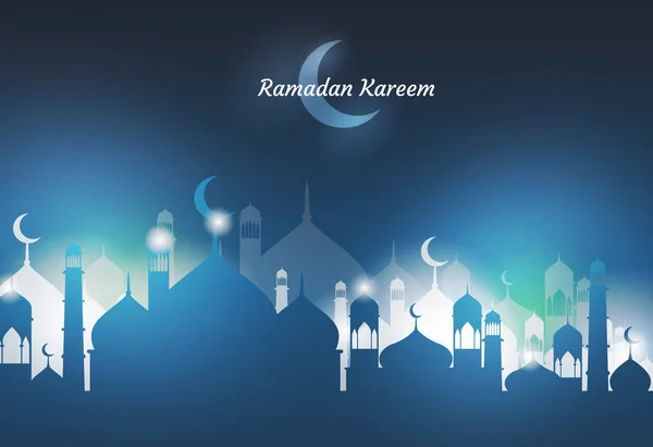 Ramazan Kareem güzel tebrik kartı ile Arapça hat w — Stok Vektör