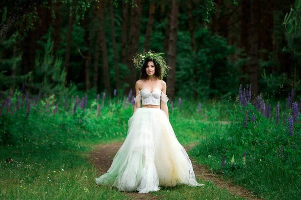 La sposa sta girando nel suo vestito — Foto Stock