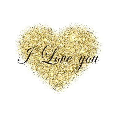 Altın glitter kalp