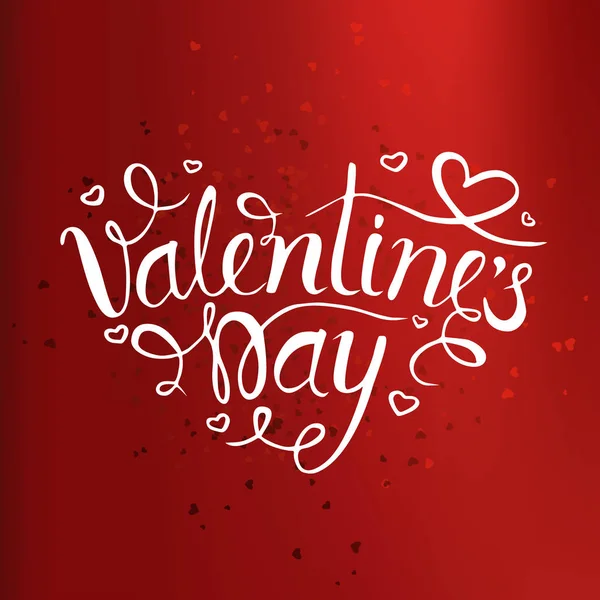 バレンタインの日赤の背景 ベクター グラフィックにビンテージ レタリング — ストックベクタ