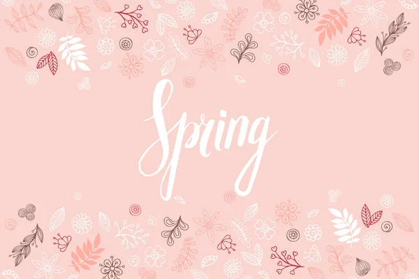 Design banner with spring is here logo — Stock Vector