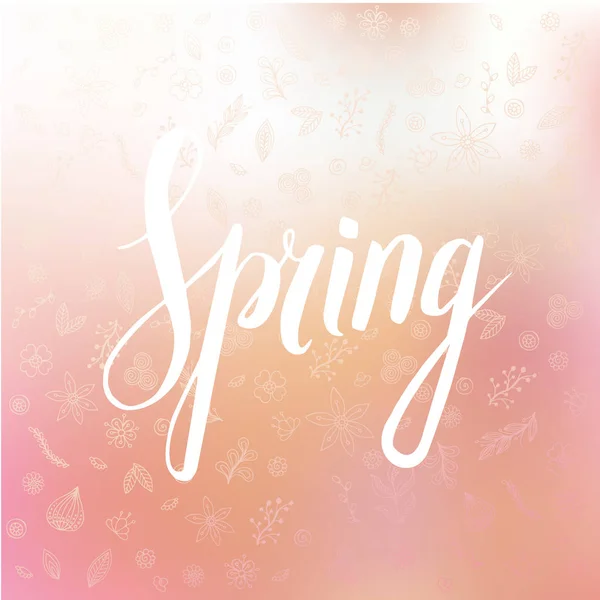 Redacción de primavera con elementos florales . — Vector de stock