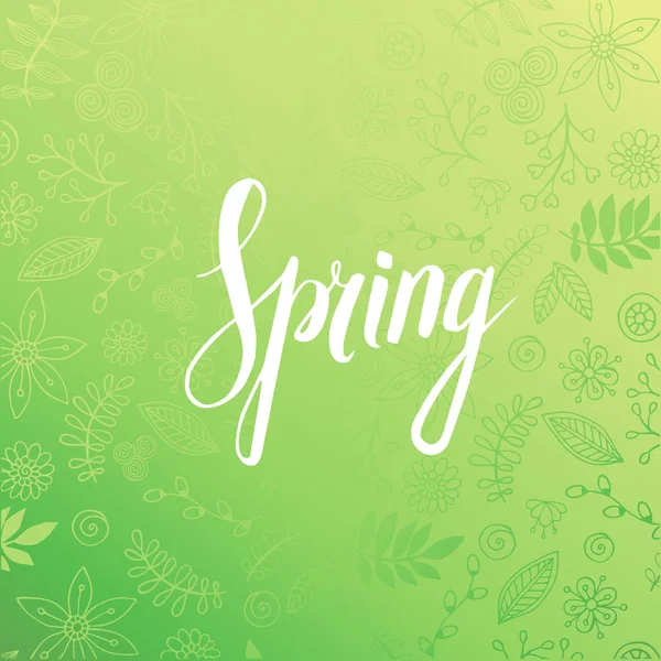 Design Banner Spring Green Background — Stock Vector