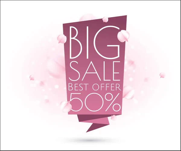 Μεγάλη Πώληση Banner Πρότυπο Σχεδιασμού Ροζ Χρώματα — Διανυσματικό Αρχείο
