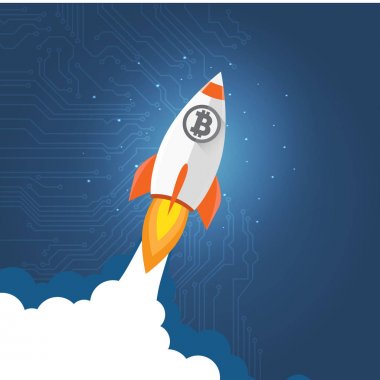 Bitcoin yetişir. Dijital para. Cryptocurrency. Sanal para kavramı vektör çizim