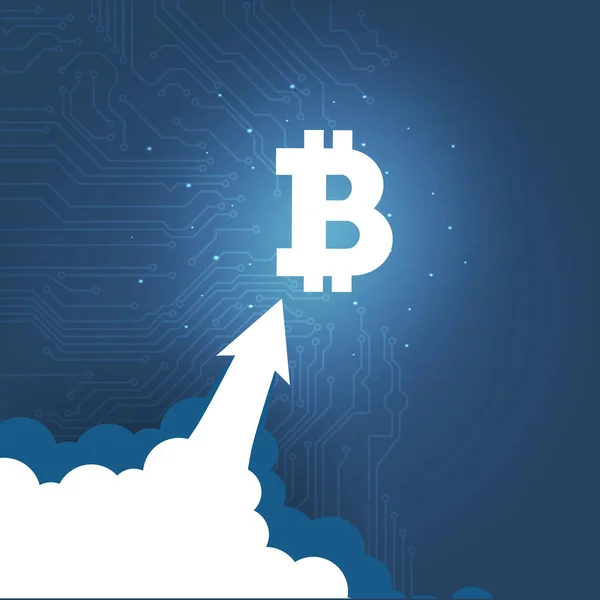 Bitcoin Digitális Valuta Cryptocurrency Virtuális Pénz Fogalma Vektoros Illusztráció — Stock Vector