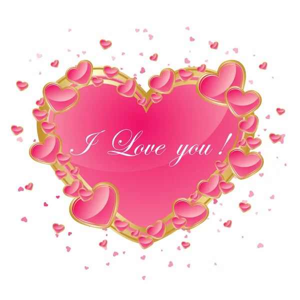 Valentines Day Background Pink Heart Vector Illustration — Stock Vector