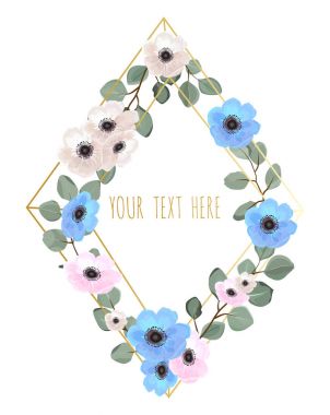 Şık çiçek vektör tasarımı yuvarlak çerçeve. Vektör çizim.