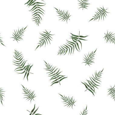 Eğreltiotu yaprakları ile çiçek seamless modeli