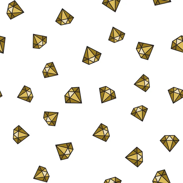 Naadloze Gele Diamanten Patroon Geïsoleerd Witte Achtergrond — Stockvector